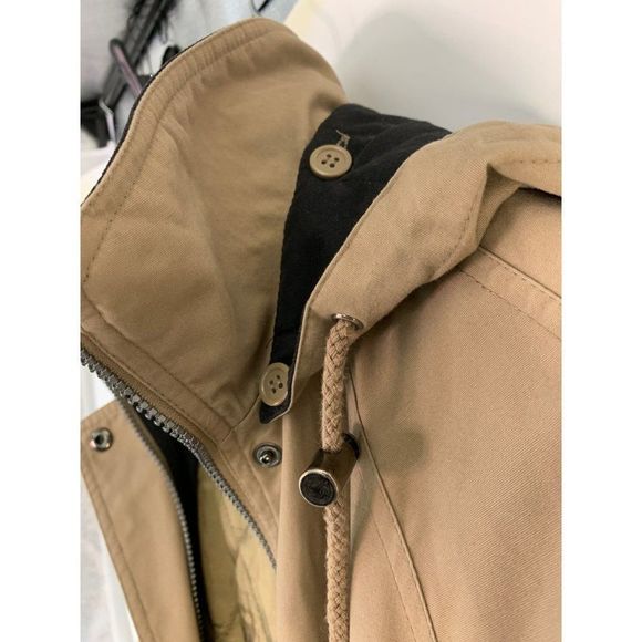 Mens London Fog Limited Ed Size M Winter Coat Removable Lining Hood Khaki 6039 - Picture 12 of 13